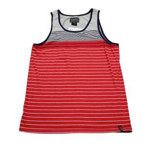Valor Shirt Mens S Multicolor Sleeveless Round Neck Logo Stripe Knit Tank Top